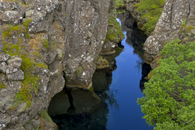 Fracture d'extension dans la croûte terrestre (Thingvellir, Islande)